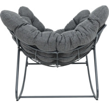 Fotoliu lounge gri cu cadru metalic și șezut tapițat