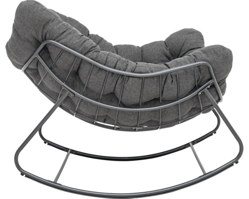 Balansoar cu tapițerie gri pe cadru metalic