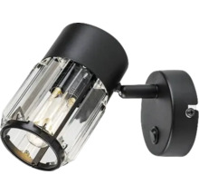 Lumină de perete pivotantă cu abajur din sticlă transparentă