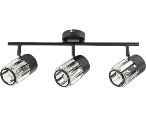 Lumină de plafon cu trei spoturi și elemente de cristal