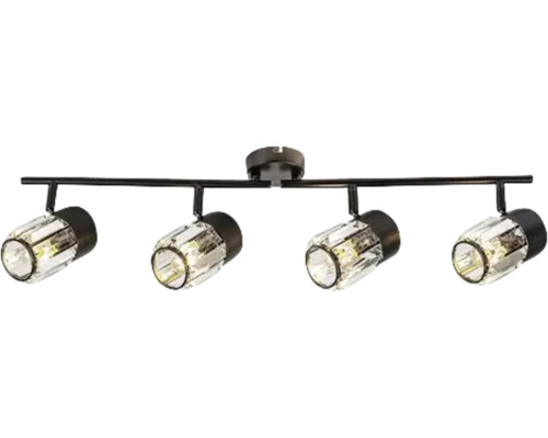Lumină de plafon cu patru spoturi cu aspect de cristal