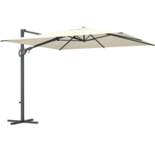 Umbrelă de soare cu braț lateral, cu ecran dreptunghiular și bază stabilă