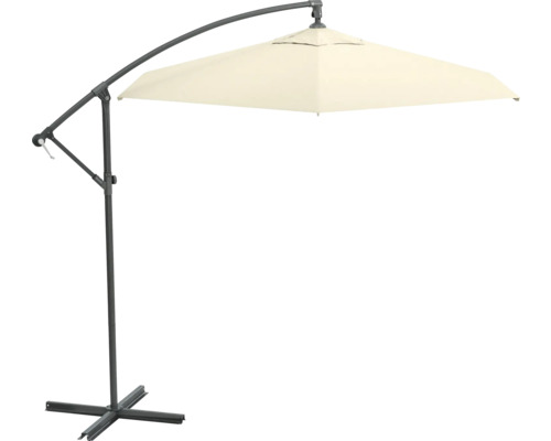 Umbrelă de soare cu braț lateral, cu ecran pătrat și bază stabilă