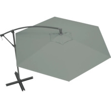 Umbrelă de soare cu braț lateral și bază în cruce pentru grădină