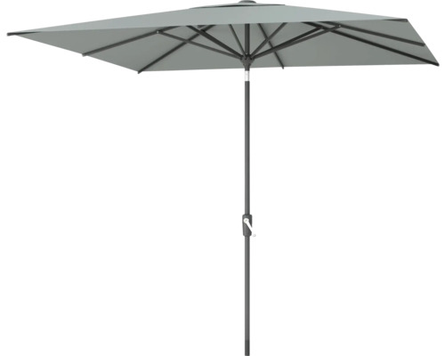 Umbrelă terasă Soluna Sarry 250x250 cm 220 g/mp poliester gri închis Umbrelă de soare dreptunghiulară cu mecanism de manivelă