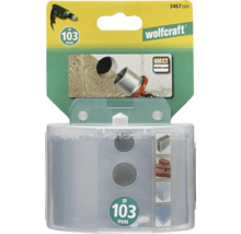 Fierăstrău circular Wolfcraft cu diametrul de 103 mm în ambalaj.