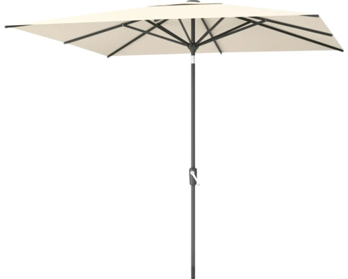 Umbrelă terasă Soluna Sarry 250x250 cm 220 g/mp poliester ecru Umbrelă de soare dreptunghiulară cu mecanism de manivelă