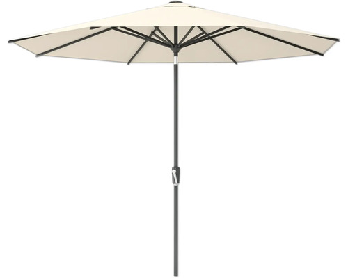 Umbrelă terasă Soluna Sarry Ø 300 cm H 246 cm 220 g/mp poliester ecru Umbrelă de grădină cu mecanism de manivelă
