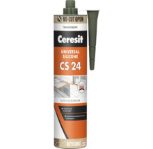 Cartuș Ceresit silicon universal CS 24 cu accesoriu pentru interior și exterior