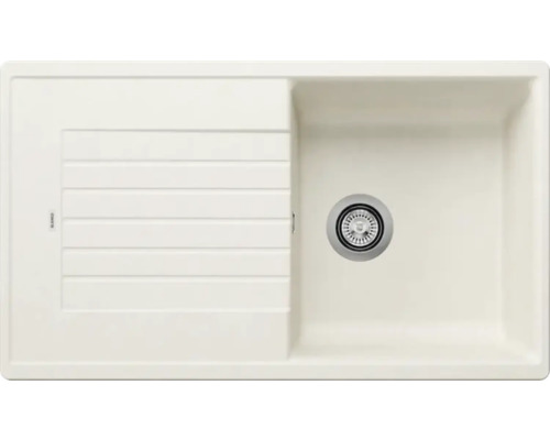 Chiuvetă bucătărie silgranit 1 cuvă Blanco ZIA 5 S 50x78 cm cu picurător alb antic reversibilă Chiuvetă de bucătărie bej cu picurător