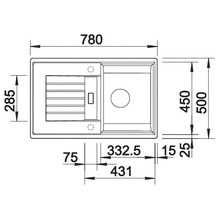 Desen tehnic al unei chiuvete cu dimensiuni
