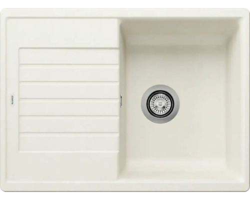 Chiuvetă bucătărie silgranit 1 cuvă Blanco ZIA 45 S Compact 50x68 cm cu picurător alb antic reversibilă Chiuvetă cu picurător