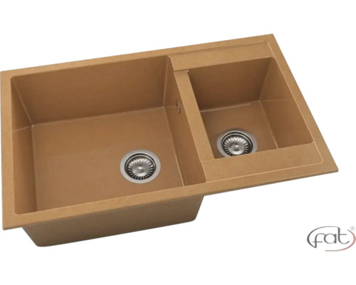 Chiuvetă bucătărie granixit 2 cuve FAT Avangard 234 49x90 cm fără picurător Tigris reversibilă Chiuvetă din granit cu două cuve