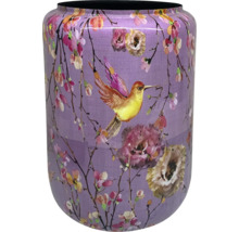 Vază decorativă cu motiv floral și de pasăre