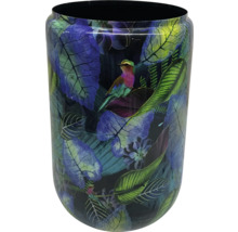 Ghiveci de flori cu decor cu păsări și frunze