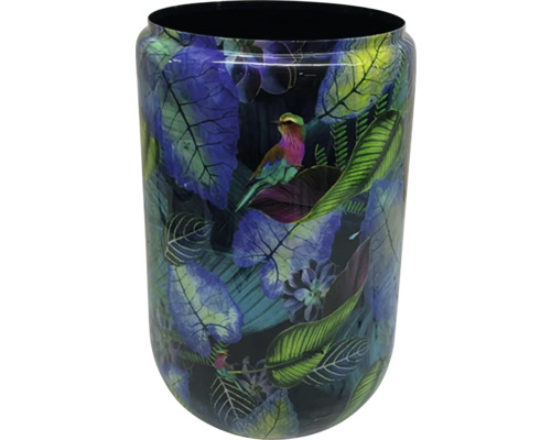 Ghiveci de flori cu decor cu păsări și frunze