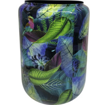 Vază decorativă cu model de frunze și păsări