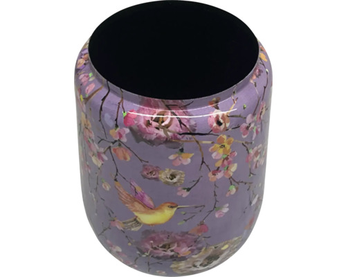 Vază decorativă cu motiv de păsări și flori