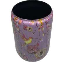 Pahar pentru periuțe de dinți cu motiv de pasăre și flori