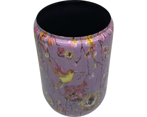 Pahar pentru periuțe de dinți cu motiv de pasăre și flori