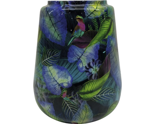 Vază decorativă pentru flori cu design de păsări și frunze