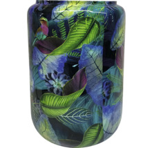 Vază de flori cu motiv de pasăre și plante