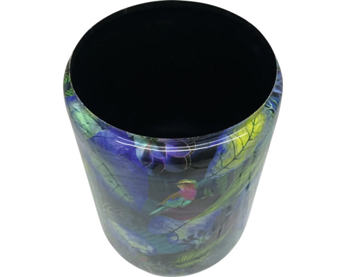 Coș de gunoi cu model de pasăre și plante