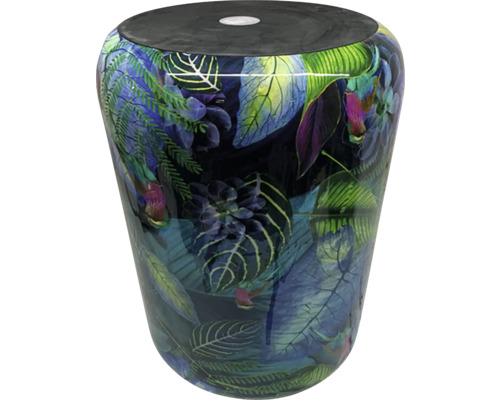 Taburet decorativ cu model de plante pentru interior