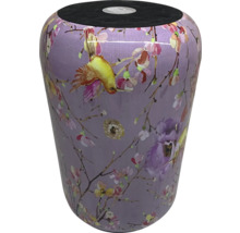 Taburet decorativ cu motiv de păsări și flori