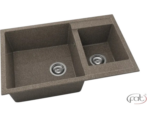 Chiuvetă bucătărie granixit 2 cuve FAT Avangard 234 49x90 cm fără picurător Belogradchick reversibilă Chiuvetă cu două cuve