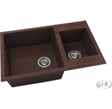 Chiuvetă dublă din granit cu două cuve și scurgere