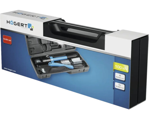 Clește de sertizat Högert în cutie, 16 până la 300 mm