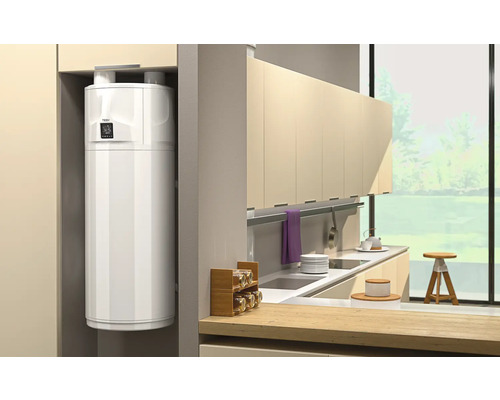 Boiler de apă caldă în dulapul de bucătărie