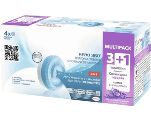 Aero 360 grade Rezervă dezumidificator aer lavandă, 4 bucăți
