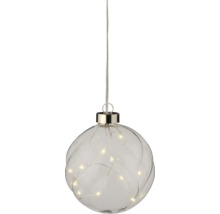 Glob decorativ din sticlă cu iluminare cu LED pentru agățat