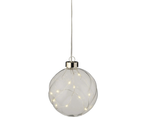 Glob Crăciun Lumineo 10 micro LED-uri Ø 10 cm auriu Glob decorativ din sticlă cu iluminare cu LED pentru agățat