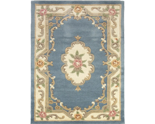 Covor albastru cu model floral