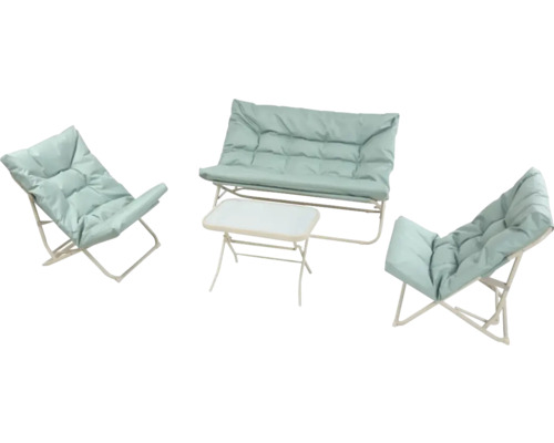 Set mobilier grădină/terasă Briza oțel 4 piese 4 locuri verde Set mobilier de grădină cu două scaune, canapea și masă