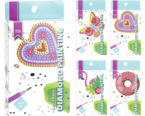 Set breloc pictură cu diamante cu diverse motive