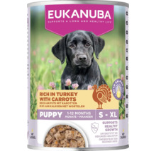 Eukanuba Puppy hrană pentru câini cu curcan și morcovi, potrivită pentru căței de la 1 la 12 luni