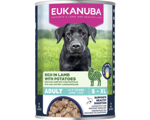 Eukanuba hrană umedă pentru câini adulți cu miel și cartofi