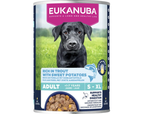 Eukanuba Adult hrană pentru câini cu păstrăv și cartofi dulci la conservă