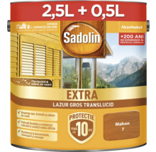 Sadolin Extra lazur gros translucid mahon 7, volum recipient 2,5 litri plus 0,5 litri