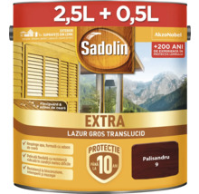 Sadolin Extra lazură groasă Palisandru 9 recipient cu 2,5 litri plus 0,5 litri conținut pentru exterior