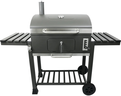 Grătar pe cărbune cu rafturi de depozitare