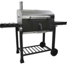 Grătar pe cărbune cu rafturi și roți