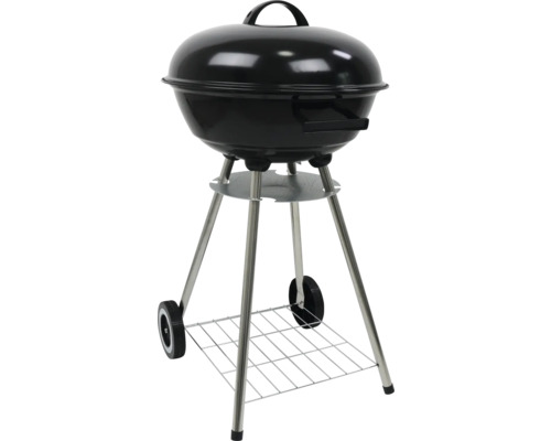 Grătar sferic cu capac, spațiu de depozitare și roți