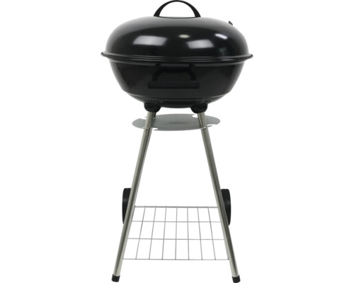 Grătar cu cărbuni Kettle Compact Ø 47cm negru Grătar sferic cu spațiu de depozitare și roți