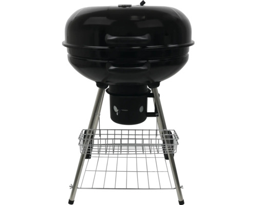 Grătar pe cărbune negru cu capac și grătar de depozitare