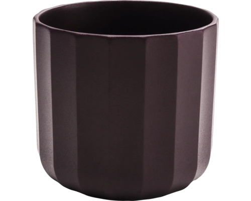 Mască ghiveci flori Noeline ceramică Ø 13,5 cm H 12,6 cm bordo Ghiveci ceramic striat, de culoare închisă